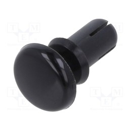 50 pcs : 3447 - Rivet, polyamide, Rivet diam: 4mm, L.rivet: 7.1mm, black
