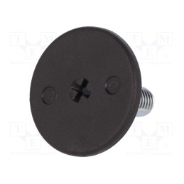 10 pcs : LX.40-SW17-M10X22-S - Foot, rigid,with screwdriver slot,with lever, Base dia: 40mm