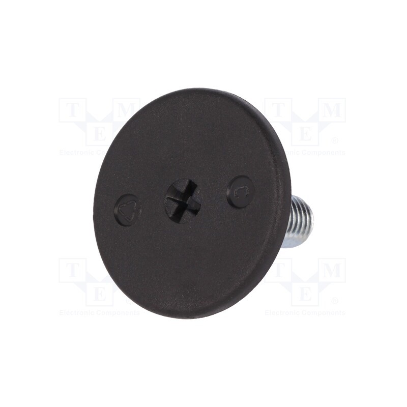 10 pcs : LX.40-SW17-M10X22-S - Foot, rigid,with screwdriver slot,with lever, Base dia: 40mm