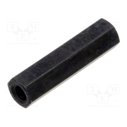 50 pcs : 113X20SW - Screwed spacer sleeve, 20mm, Int.thread: M3, hexagonal, brass