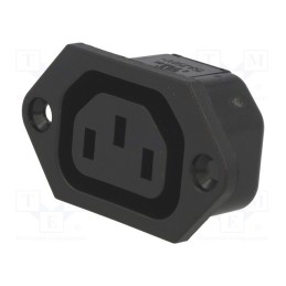 10 pcs : 6600.31 - Connector: AC supply, socket, female, 10A, 250VAC, IEC 60320, IP30