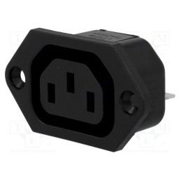 10 pcs : 6600.33 - Connector: AC supply, socket, female, 10A, 250VAC, IEC 60320, IP30