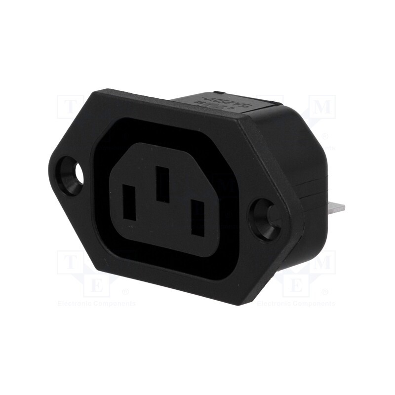 10 pcs : 6600.33 - Connector: AC supply, socket, female, 10A, 250VAC, IEC 60320, IP30