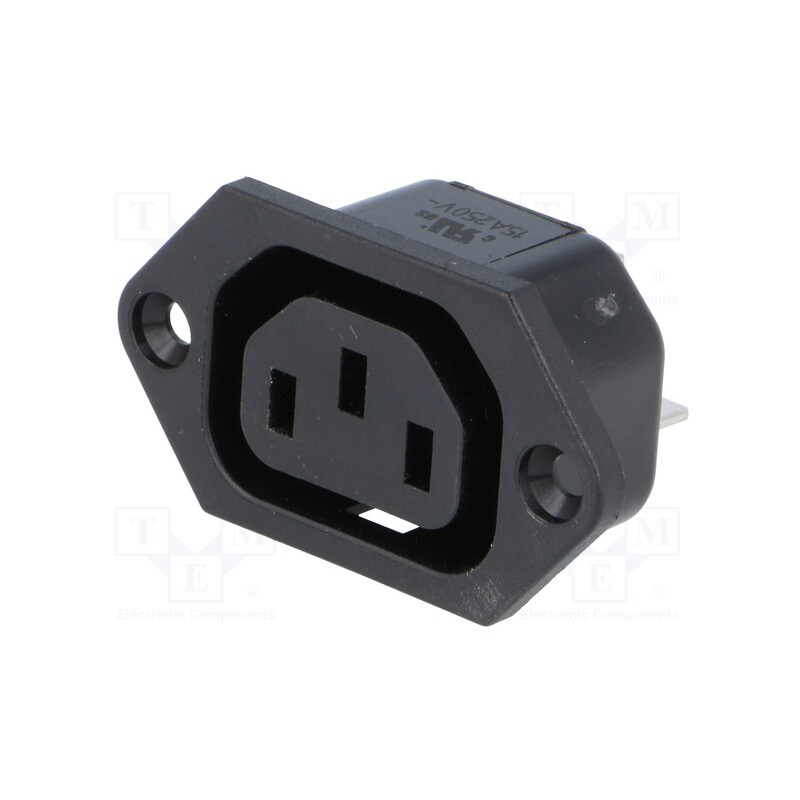 10 pcs : 6600.3300.21 - Connector: AC supply, socket, female, 10A, 250VAC, IEC 60320, IP30