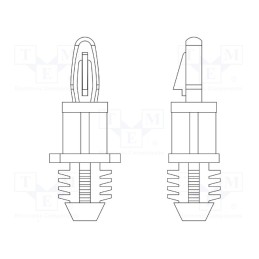 50 pcs : 8G812V41010 - PCB distance, polyamide 66, L: 4.8mm, natural, UL94V-2
