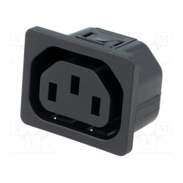 10 pcs : 6600.4115 - Connector: AC supply, socket, female, 10A, 250VAC, IEC 60320, IP30