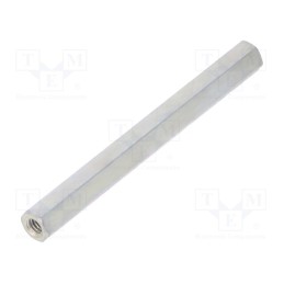 50 pcs : 1212X40 - Screwed spacer sleeve, 40mm, Int.thread: M2,5, hexagonal, steel