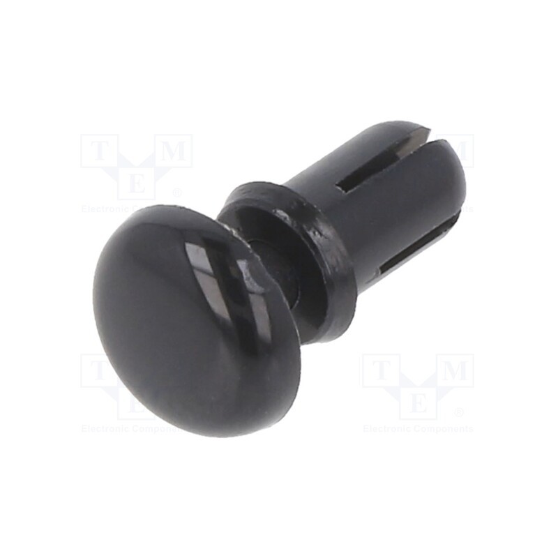 50 pcs : 3443 - Rivet, polyamide, Rivet diam: 3.5mm, L.rivet: 5.6mm, black