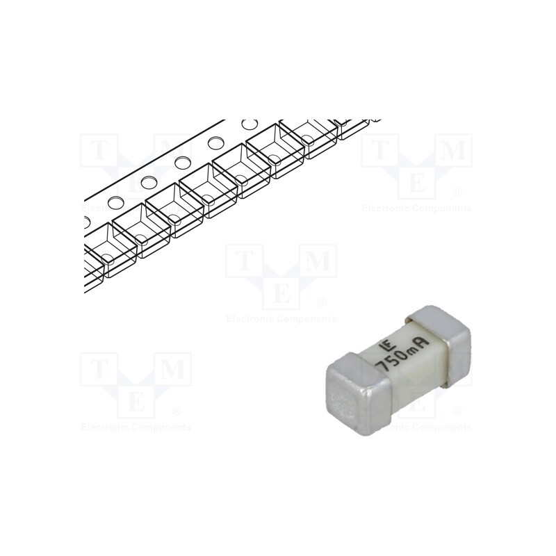 10 pcs : 0453.750MR - Fuse: fuse, ultra rapid, 750mA, 125VAC, 125V, 125VDC, SMD, ceramic