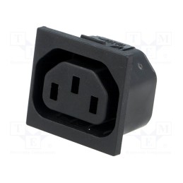 10 pcs : 6650.452 - Connector: AC supply, socket, female, 10A, 250VAC, IEC 60320, THT
