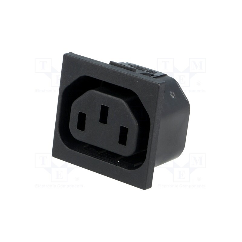 10 pcs : 6650.452 - Connector: AC supply, socket, female, 10A, 250VAC, IEC 60320, THT