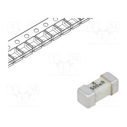 10 pcs : 0453.500MR - Fuse: fuse, ultra rapid, 500mA, 125VAC, 125V, 125VDC, SMD, ceramic