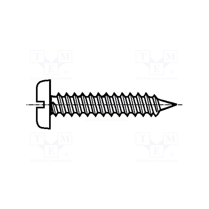 500 pcs : 1372416 - Screw, 3.5x16, Head: cheese head, slotted, 1mm, steel, zinc, BN 941