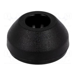 10 pcs : 098M025KG - Foot, Base dia: 24mm, polyamide, H: 12.4mm, Mount.hole diam: 10mm