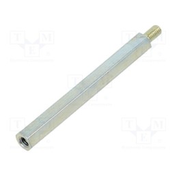 50 pcs : 223X45 - Screwed spacer sleeve, 45mm, Int.thread: M3, Ext.thread: M3, steel