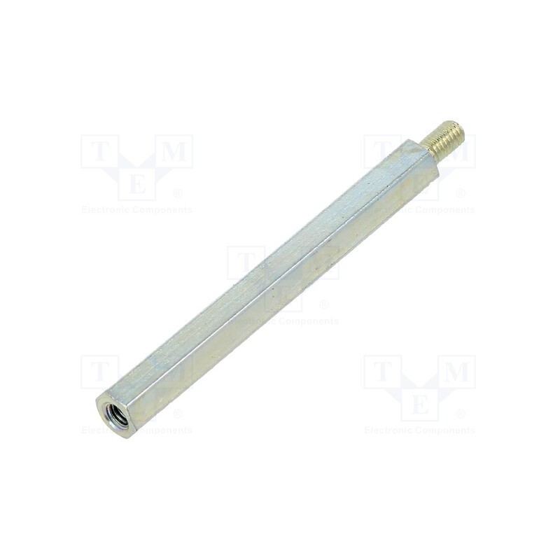 50 pcs : 223X45 - Screwed spacer sleeve, 45mm, Int.thread: M3, Ext.thread: M3, steel