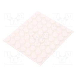 100 pcs : 7000001885 - Self-adhesive foot, H: 3.6mm, white, polyurethane, Dim: Ø12.7mm