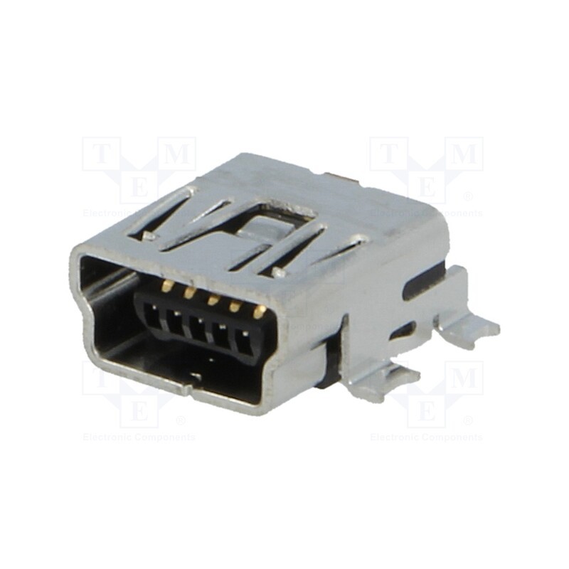 10 pcs : 675031230 - Socket, USB B mini, on PCBs, SMT, PIN: 5, horizontal