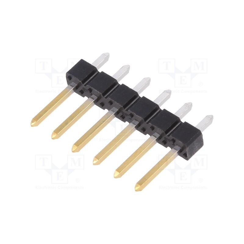 10 pcs : 68000-206HLF - Pin header, pin strips, BERGSTIK II, male, PIN: 6, straight, 2.54mm