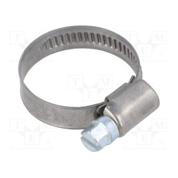 10 pcs : D4020 - Worm gear clamp, W: 9mm, Clamping: 20÷32mm, chrome steel AISI 430