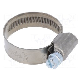 10 pcs : D2020 - Worm gear clamp, W: 9mm, Clamping: 20÷32mm, chrome steel AISI 430