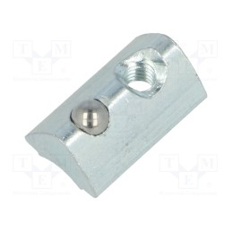 10 pcs : 96554 - Nut, for profiles, Width of the groove: 6mm, steel, zinc, T-slot