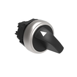 1 pcs - Lovato Platinum Series 2 Position Selector Switch Head, 22mm Cutout, Black Handle