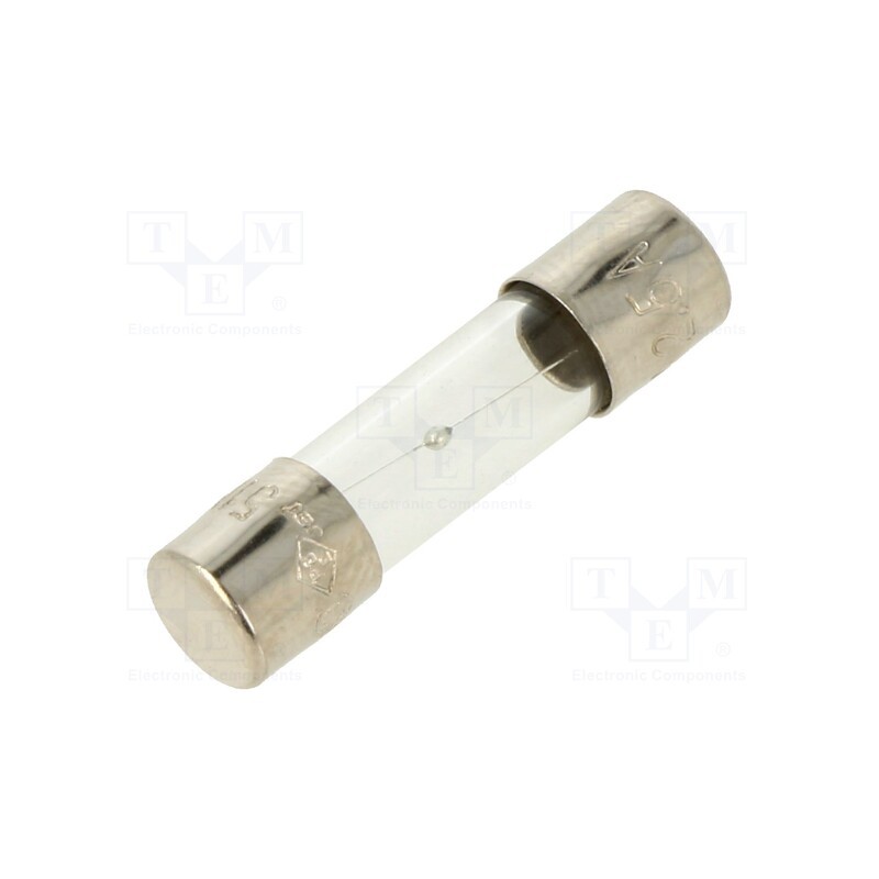 20 pcs : MSC-2.5A - Fuse: fuse, medium time-lag, 2.5A, 250VAC, glass, 5x20mm, brass