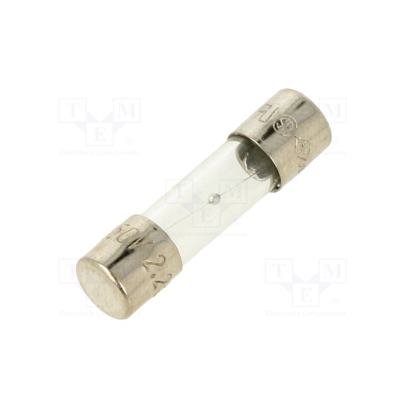 20 pcs : MSC-2.25A - Fuse: fuse, medium time-lag, 2.25A, 250VAC, glass, 5x20mm, brass