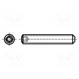 500 pcs : 1235508 - Screw, M3x4, 0.5, Head: without head, hex key, HEX 1,5mm, DIN 913