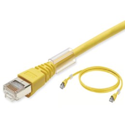 1 pcs - Omron Cat6a Male RJ45 to Male RJ45 Ethernet Cable, S/FTP, Yellow LSZH Sheath, 2m, Low Smoke Zero Halogen (LSZH)