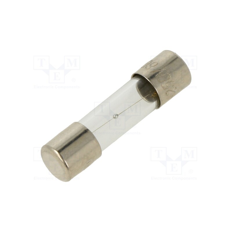20 pcs : MSC-600MA - Fuse: fuse, medium time-lag, 600mA, 250VAC, glass, 5x20mm, brass