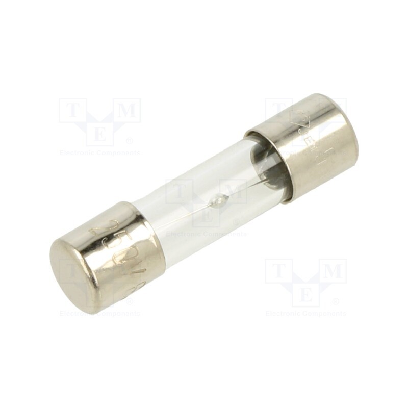 20 pcs : MSC-6.3A - Fuse: fuse, medium time-lag, 6.3A, 250VAC, glass, 5x20mm, brass