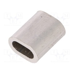 50 pcs : ZLA.5 - Ferrule, aluminium, for rope, Ørope: 5mm, L: 18mm