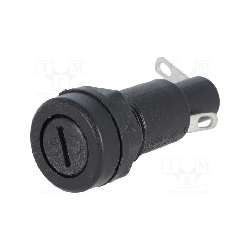 10 pcs : GBA-ZB4/CZ - Fuse holder, cylindrical fuses, 5x20mm, 10A, 250V, on panel