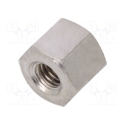 50 pcs : 115X05 - Screwed spacer sleeve, 5mm, Int.thread: M3, hexagonal, brass