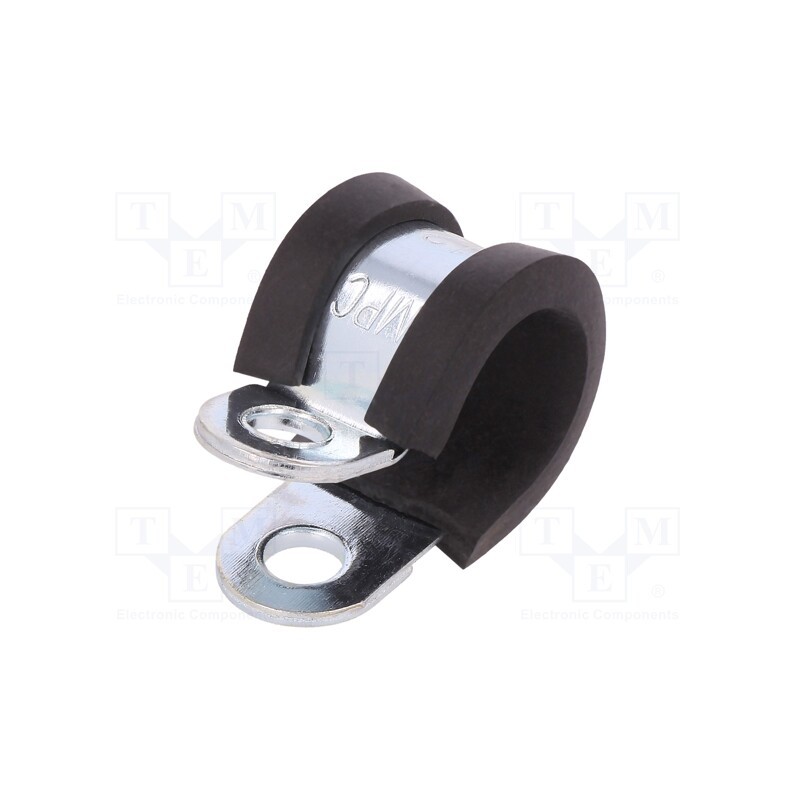 10 pcs : LKD11212 - Fixing clamp, ØBundle : 12mm, W: 12mm, steel, Cover material: EPDM