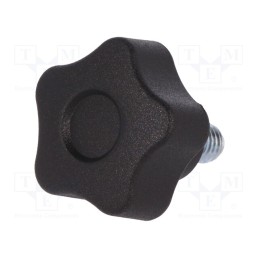 10 pcs : VCT.25 P-M6X10-C9 - Knob, Ø: 25mm, Ext.thread: M6, 10mm, H: 19mm, technopolymer PA