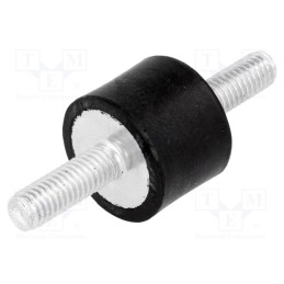 10 pcs : DVA.1-20-15-M6-18-55 - Vibration damper, M6, Ø: 20mm, rubber, L: 15mm, Thread len: 18mm
