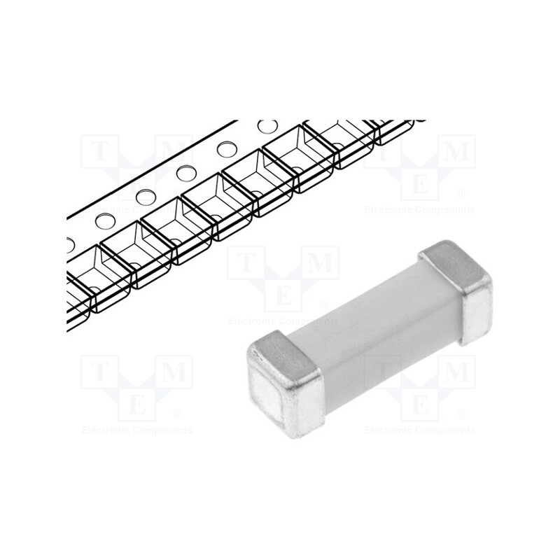 10 pcs : 04611.25ER - Fuse: fuse, time-lag, 1.25A, 600VAC, SMD, ceramic, 10.1x3.12x3.12mm