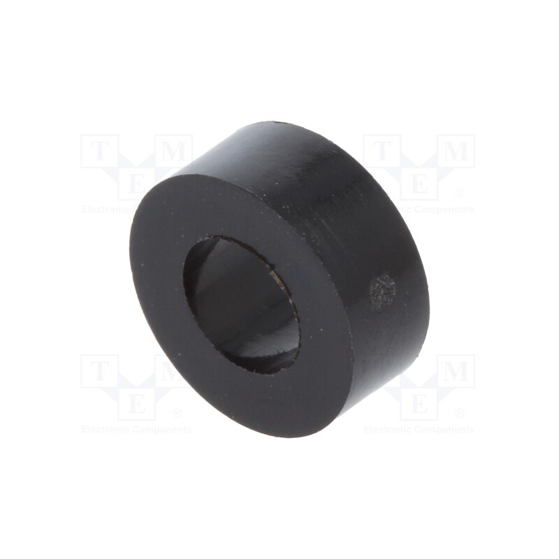 50 pcs : 3810/5.2X04 - Spacer sleeve, cylindrical, polyamide, L: 4mm, Øout: 10mm, black