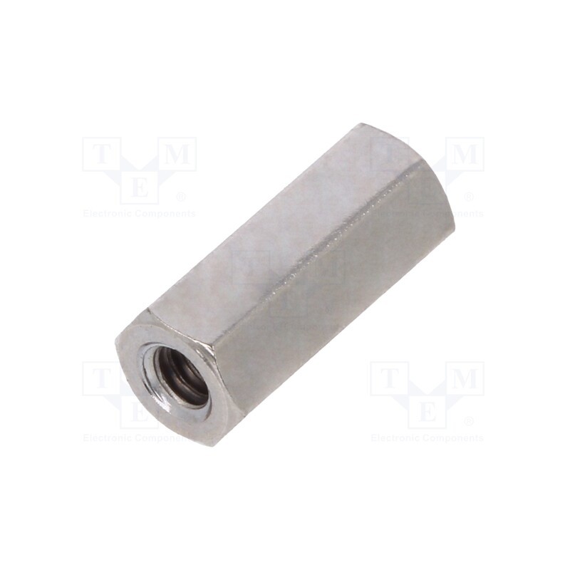 50 pcs : 110X12 - Screwed spacer sleeve, 12mm, Int.thread: UNC4-40, hexagonal