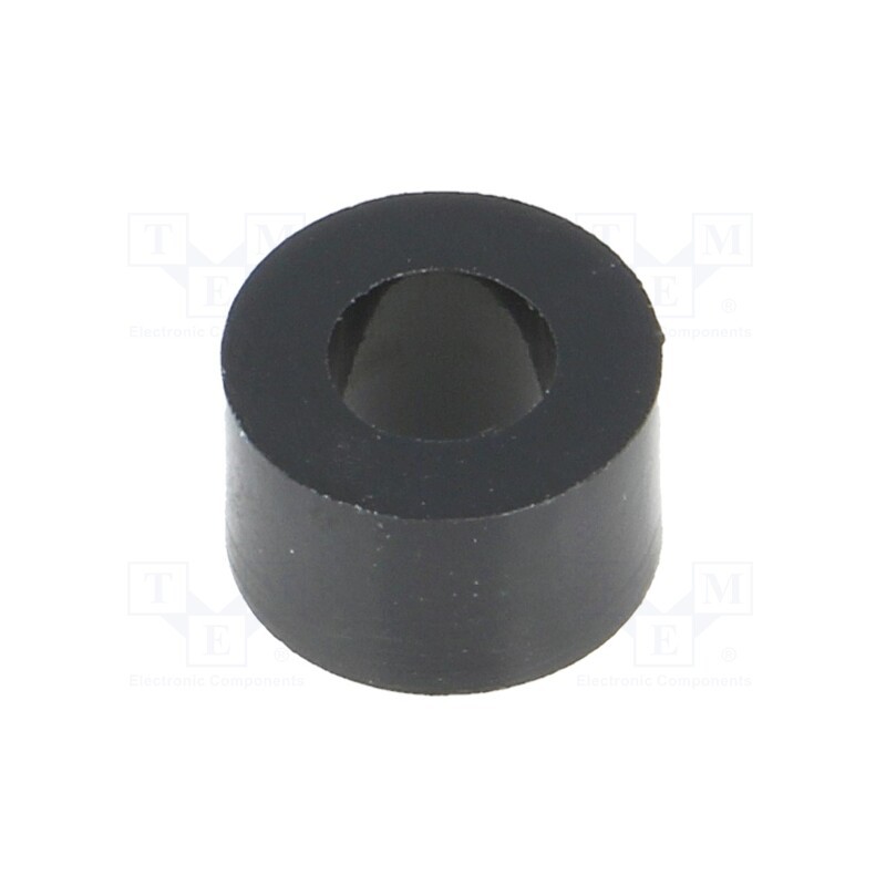 50 pcs : 3810/5.2X06 - Spacer sleeve, cylindrical, polyamide, L: 6mm, Øout: 10mm, black