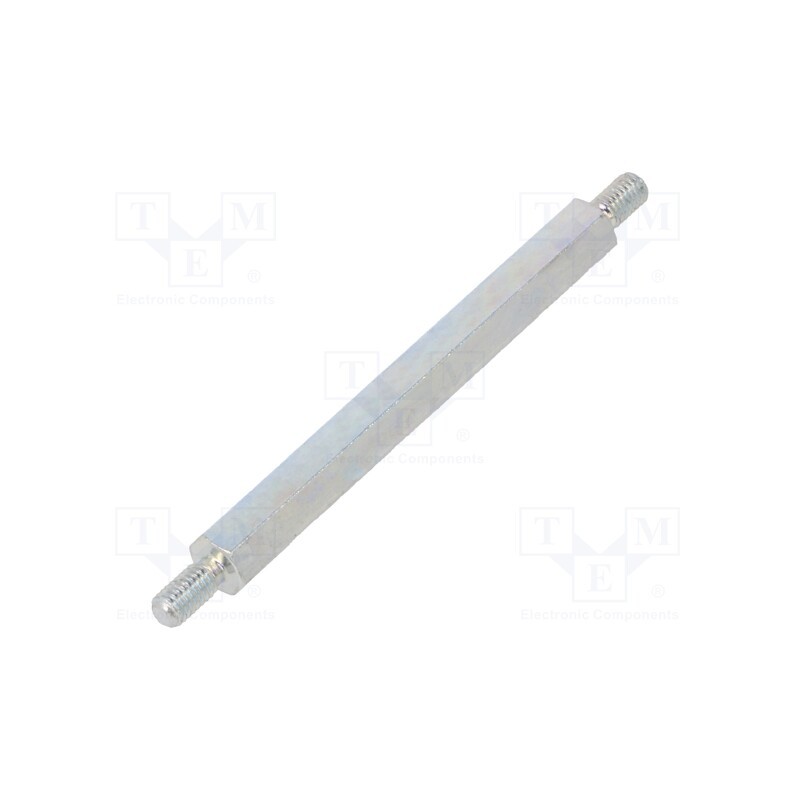 50 pcs : 423X45 - Screwed spacer sleeve, 45mm, Ext.thread: M3, hexagonal, steel