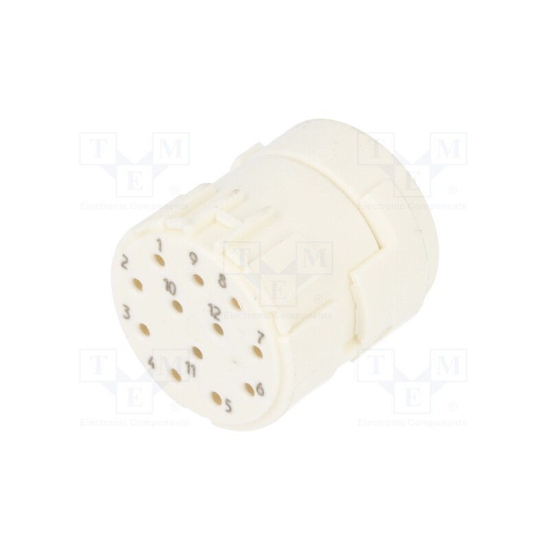 10 pcs : 7003912102 - Connector: M23, contact insert, PIN: 12, female, for cable, 8A, 200V