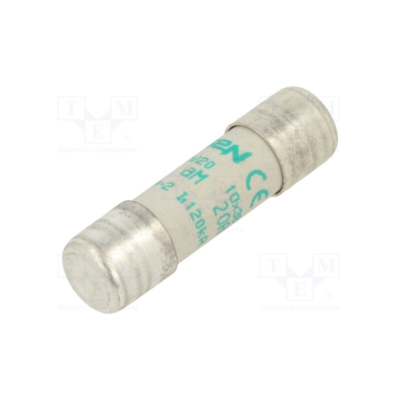 10 pcs : FR10AM50V20 - Fuse: fuse, aM,time-lag, 20A, 500VAC, 10x38mm