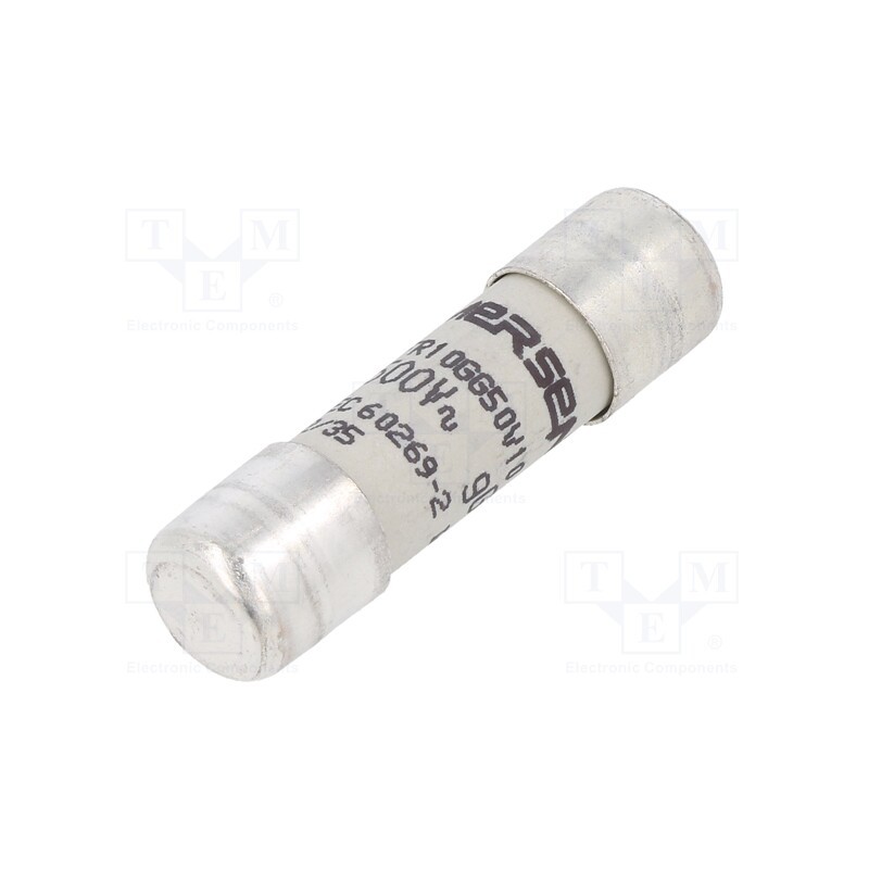 10 pcs : FR10GG50V10 - Fuse: fuse, gG,time-lag, 10A, 500VAC, 250VDC, 10x38mm