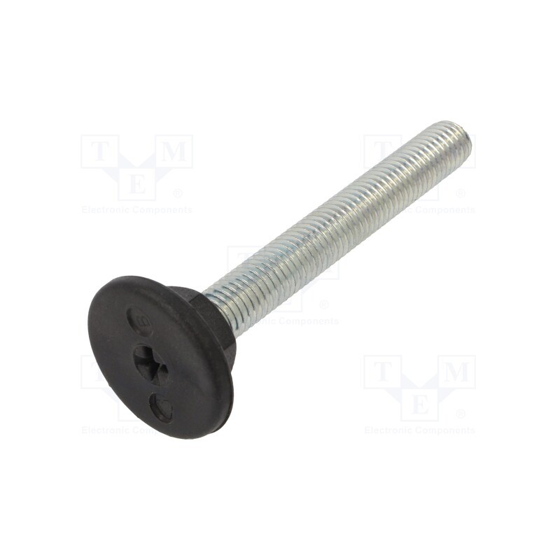 10 pcs : LX.30-SW17-M10X73-S - Foot, rigid,with screwdriver slot,with lever, Base dia: 30mm