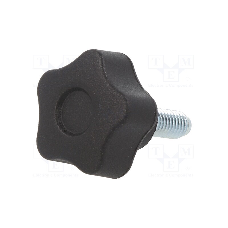 10 pcs : VCT.25 P-M6X16-C9 - Knob, Ø: 25mm, Ext.thread: M6, 16mm, H: 19mm, technopolymer PA