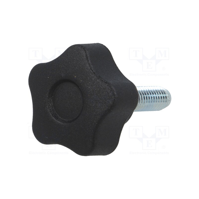 10 pcs : VCT.25 P-M6X20-C9 - Knob, Ø: 25mm, Ext.thread: M6, 20mm, H: 19mm, technopolymer PA
